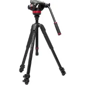 Manfrotto 502 Nestemäinen Videopää Tasapohjaisella 055 Alumiinitripodilla