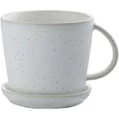 ERNST kuppi aluslautasella 8,5 cm Valkoinen-pilkullinen