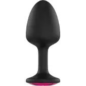 Dorcel Geisha Plug Ruby L - pinkkijalokkeellinen anaalitappi (musta)