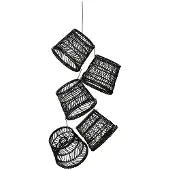 Konstsmide Iso lampunvarjostin, musta rottinki. 20x17x15,5 cm. 5 kpl