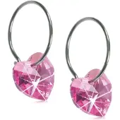 Blomdahl Natural Titanium Heart Sleeper 14mm Rose
