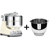 Ankarsrum AKM 6230 yleiskone + Assistent Original vispikulho, light creme