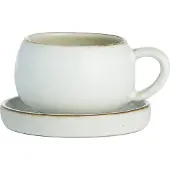 Lene Bjerre Amera espressokuppi aluslautasella White sands