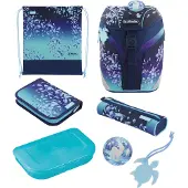 Herlitz SoftLight Plus Greenline Blue Ice, Eväslaatikko, Kynäkotelo, Pencil pouch, Koululaukku, Urheilukassi, Tyttö, Peruskoulu & ala-aste, Reppu, 18 (50046126)