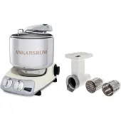 Ankarsrum Assistent AKM 6230 -yleiskone + vihannessilppuri, vaalea kerma