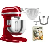 KitchenAid Artisan 5KSM70SHXE yleiskone 6,6 litraa + 5KSMICM Ice Cream Maker, red