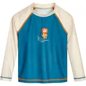 Playshoes UV-suoja 'Dschungel' petrooli / mandariini / villanvalkoinen