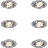 QAZQA Set of 6 Moderni Upotettavaa Kohdevaloa Teräs - Rondoo