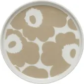 Marimekko Oiva - Unikko lautanen 13,5 cm, valkoinen-beige