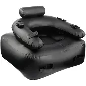 Inflatable Fun - Puhallettava BDSM-seksituoli, muhkea, dildoaukolla, remmeillä, musta