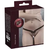 Fetish - niiteillä ja ketjuilla varustettu string (musta, S-L)