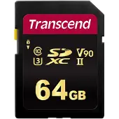 Transcend 700S 64 Gt SDXC UHS-II U3 V90 -muistikortti, musta
