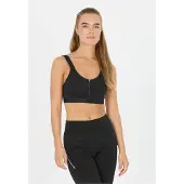Endurance Crystale W Zip Sports Bra - Black - L