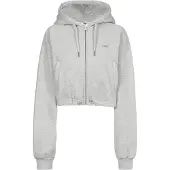 ICANIWILL Everyday Cropped Hoodie Zip Light Grey Melange