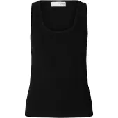 Selected Slwanna U-Neck Tank Top Noos - Black - XXL