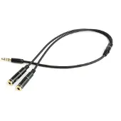 Gembird Jack 3.5mm - Jack 3.5mm x2 cable 0.2m black (CCA-417M)