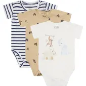 Hust&Claire Bertram 3-pack Vauva Body Pale Khaki 74 cm Ruskea 74 cm Pojat