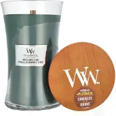 Woodwick Mint Leaves & Oak tuoksukynttilä sisältää puusydämen 609.5 g