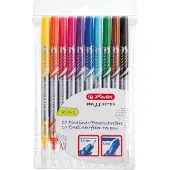 Herlitz 11367232, 10 kpl, Musta, Sininen, Ruskea, Vihreä, Oranssi, Vaaleanpunainen, Purppura, Punainen, Keltainen, Ohut pää, Monivärinen, Multi, Pyöre