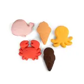 Filibabba Silicone Sand Toys Peach Mix vesilelu 5 kpl