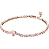 Pandora vaaleanpunainen tennis sydänrannekoru 580041C01-18