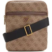 GUESS Olkalaukku 'MILANO CROSSBODY FLAT' tummabeige / ruskea / kulta