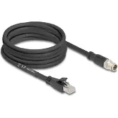 DeLOCK 80585, 5 m, Cat5e, S/FTP (S-STP), M12, RJ-45, Musta