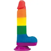 Lovetoy Prider - realistinen pallillinen dildo - 20cm - sateenkaari