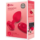 B-Vibe Heart - ladattava, kauko-ohjattava anaalivibraattori (punainen)