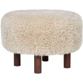 House Nordic Bina - Pouf, Light Brown Ø50X33 Cm - Cream - ONE SIZE