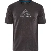 Craft Men's Advance Trail Wool Short Sleeve Tee Black/Melange Lyhythihainen treenipaita Black-Melange S