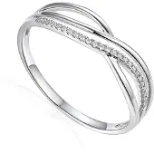 Lykken Elegance valkokultainen crossover timanttisormus 0,06 ct-170