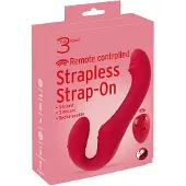 You2Toys - kauko-ohjattava strapless strapon-vibraattori - punainen