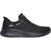 SKECHERS for woman. 117504 Slip-ins Sneakers: BOBS Sport Squad Chaos black (38), 3 to 5 cm, Laces, Casual
