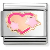 Nomination Classic 430202/41 pink fuchs star heart pala