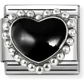 Nomination Composable Classic symbols black raised heart 330204/38