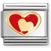 Nomination Composable Classic love heart in heart red 030283/28