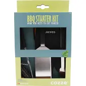 Cozze BBQ set 4 parts: Spatula Tongs Grill brush & Grill glove