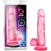 Blush B Yours Sweet N Hard 4 - realistinen dildo kiveksillä - 18 cm - pinkki