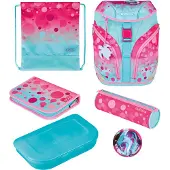 Herlitz SoftLight Plus GreenLine Pink Bubbles, Pencil pouch, Urheilukassi, Eväslaatikko, Kynäkotelo, Koululaukku, Tyttö, Peruskoulu & ala-aste, Reppu, (50043019)