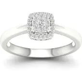 Lykken Elegance valkokultainen timanttisormus 0,15 ct halo-170