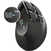 Trust Pystyhiiri – – Voxx – Ergonominen – Ladattava – Langaton – Bluetooth &amp; 2.4 GHz – LED-näyttö – Musta