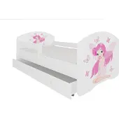 ADRK Furniture Lastensänky Pepe Girl with Wings, 70x140 cm, valkoinen