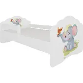 ADRK Furniture Lasten sänky irrotettavalla suojalla Casimo Elephant, 80x160 cm
