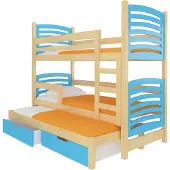 ADRK Furniture Kerrossänky Soria, vaaleansininen/puu