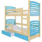 ADRK Furniture Kerrossänky Osuna, vaaleansininen/puu