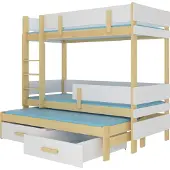ADRK Furniture Kerrossänky Furniture Etapo, 90x200 cm, valkoinen/ruskea