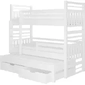 ADRK Furniture Lasten sänky Hippo 190 x 87 x 175 cm, valkoinen