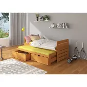 ADRK Furniture Lasten sänky Tomi, 90x200 cm, ruskea