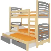 ADRK Furniture Kerrossänky Soria, 180x75 cm/172x75 cm, harmaa/ruskea